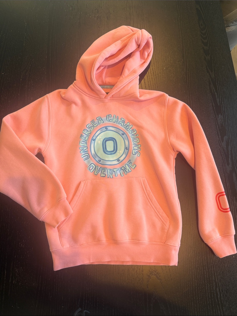 Overtime Kids' Pink Hooded Sweatshirt with 'Undersea Champions' Graphic
